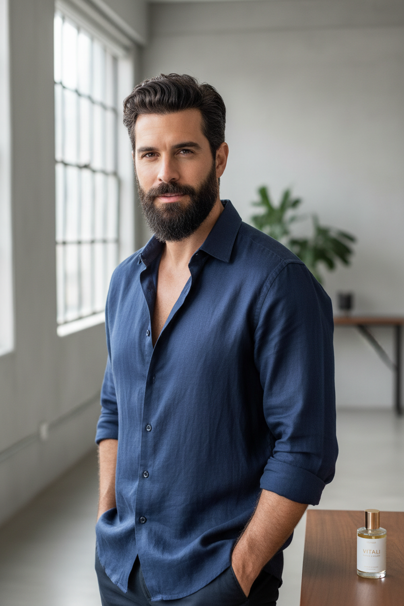 Homem com cabelos saudáveis