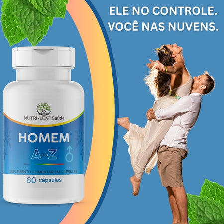 Cápsulas multivitamínico masculino completo A-Z alta absorção NUTRI-LEAF Saúde