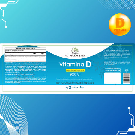 Vitamina D3 suporte imunidade defesa natural e bem-estar NUTRI-LEAF Saúde Brasil