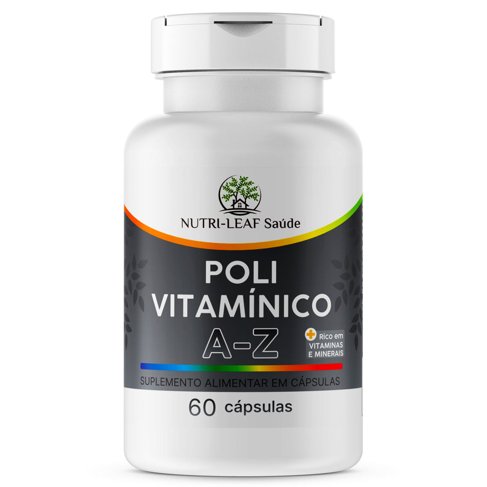 Polivitamínico A-Z completo com 23 vitaminas e minerais energia e imunidade NUTRI-LEAF 60 cápsulas
