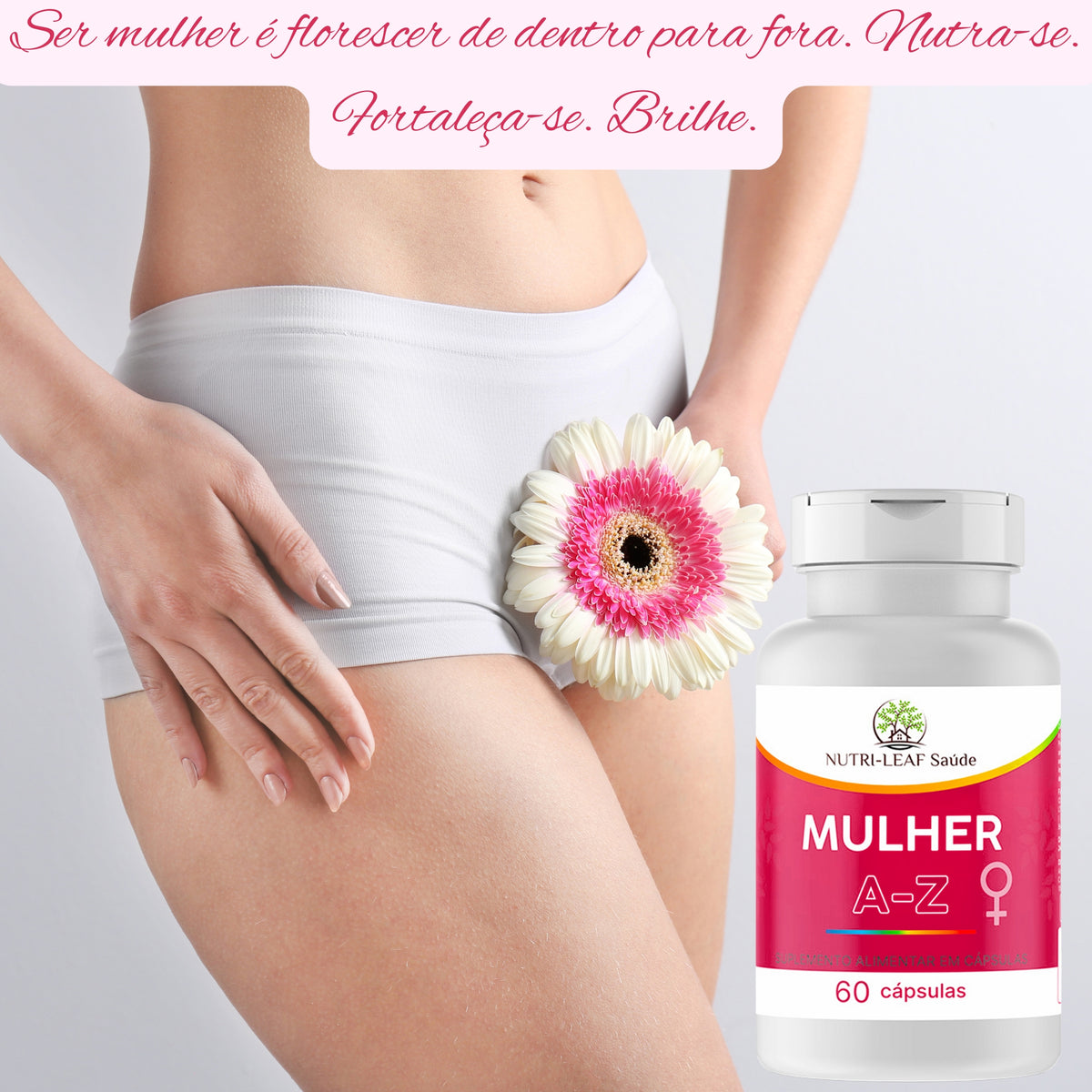 Suplemento vitamínico para mulheres em todas as fases da vida menopausa e rotina ativa NUTRI-LEAF