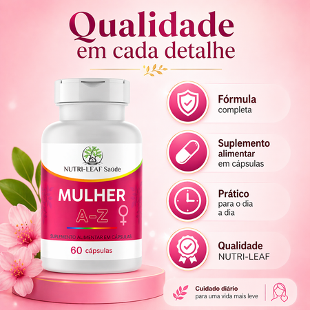 Infográfico com informações de qualidade e segurança do suplemento alimentar feminino com rotulagem e ingredientes conforme exigências